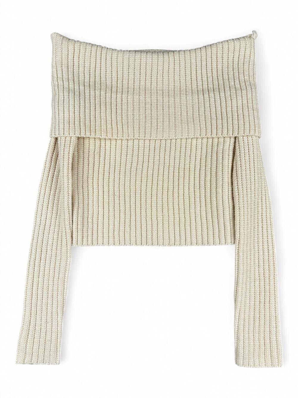 L.A. Hearts Off-Shoulder Ribbed Cropped Sweater XS
